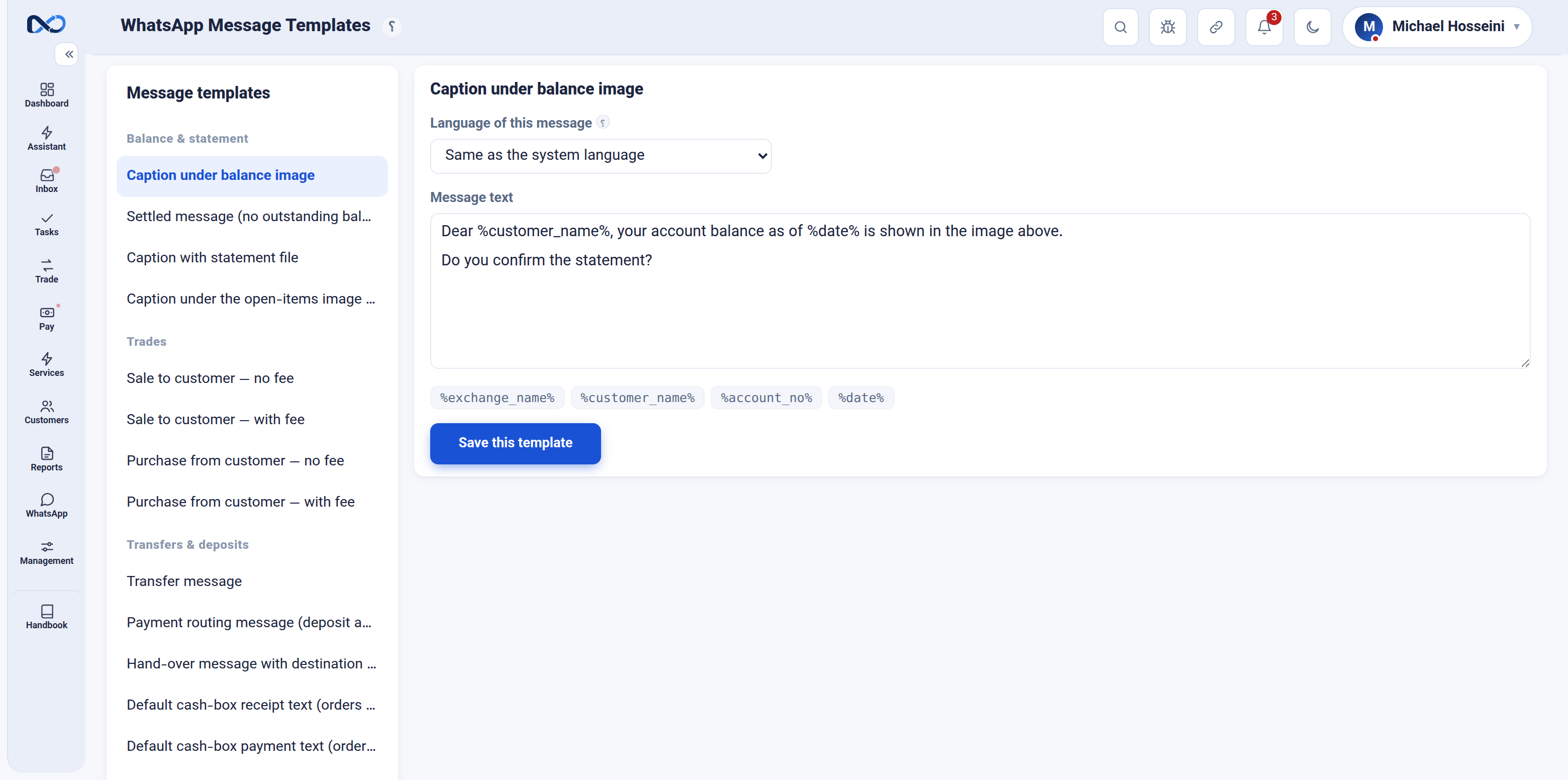 Reports to customers, from your own WhatsApp