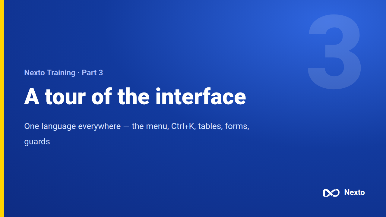 A tour of the Nexto interface