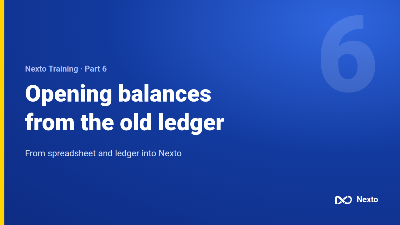Opening balances from the old ledger