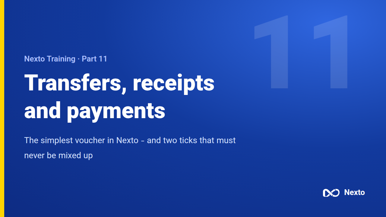 Transfers, receipts and payments