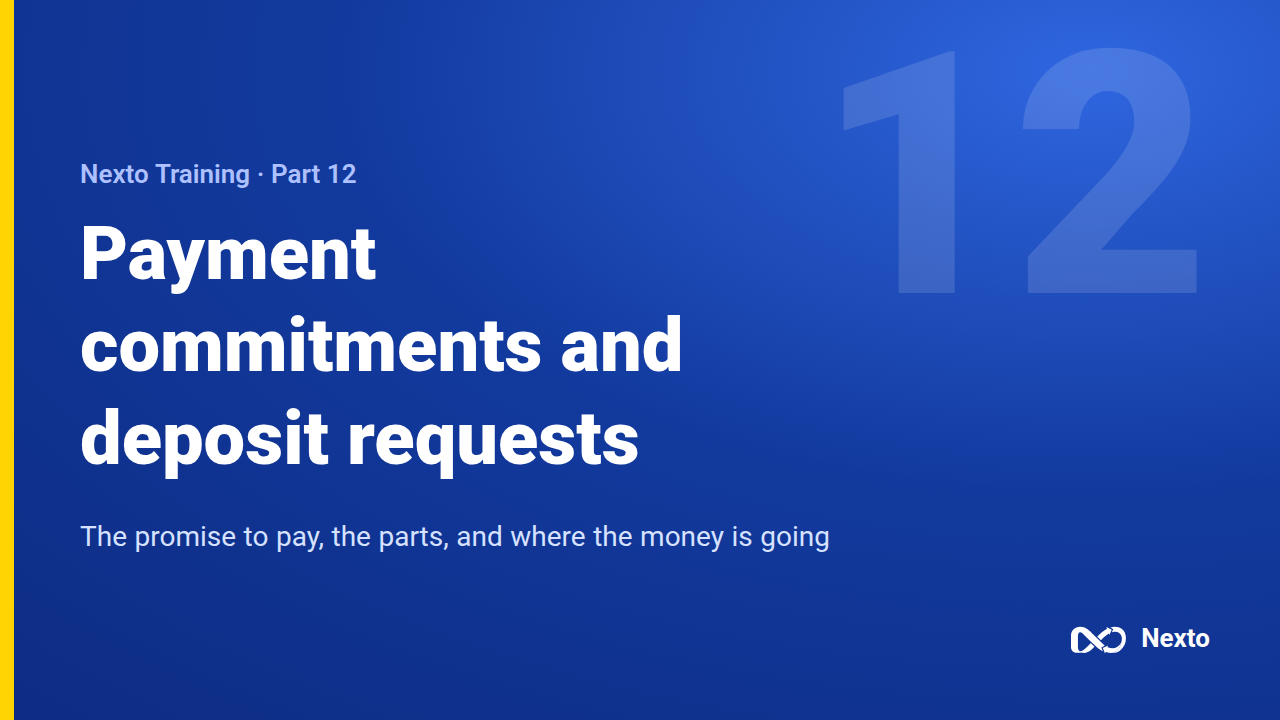 Payment commitments and deposit requests