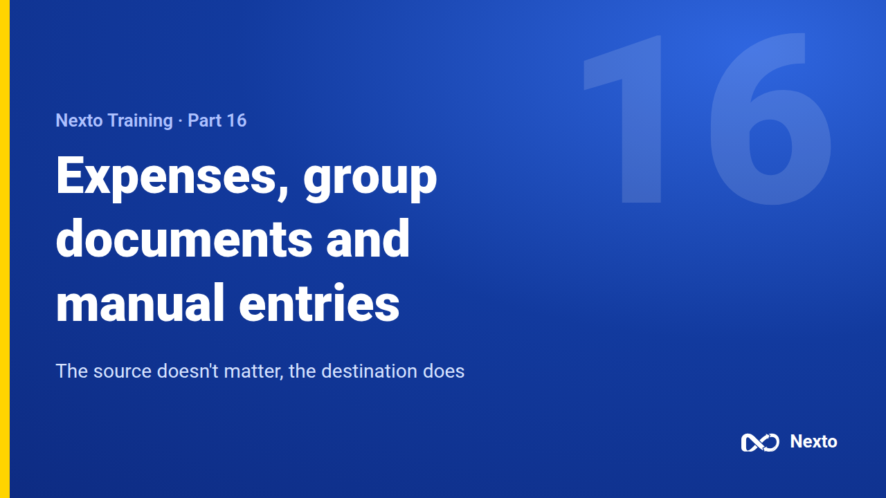 Expenses, group documents and manual entries