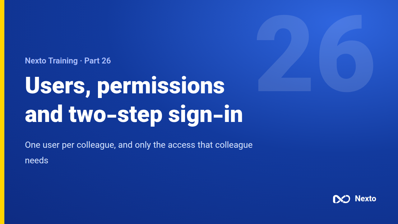 Users, permissions and two-step sign-in
