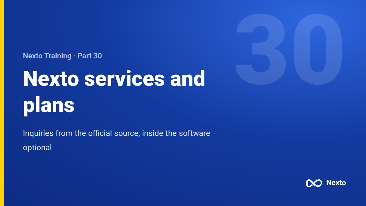 Nexto services and plans