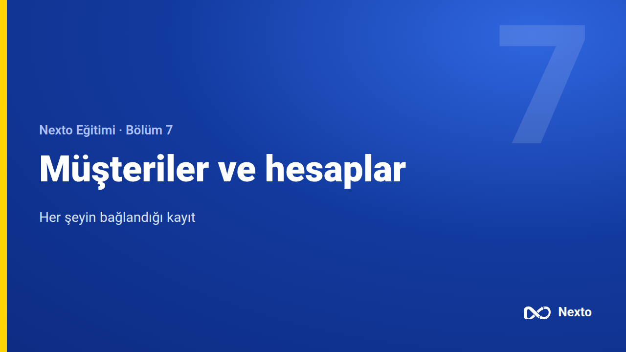 Müşteriler ve hesaplar — türler, limitler ve gruplar