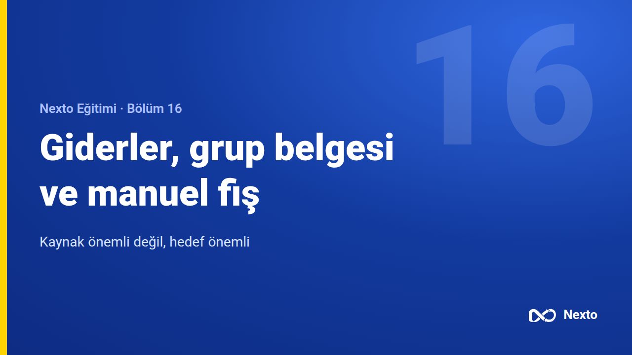 Giderler, grup belgeleri ve manuel fişler