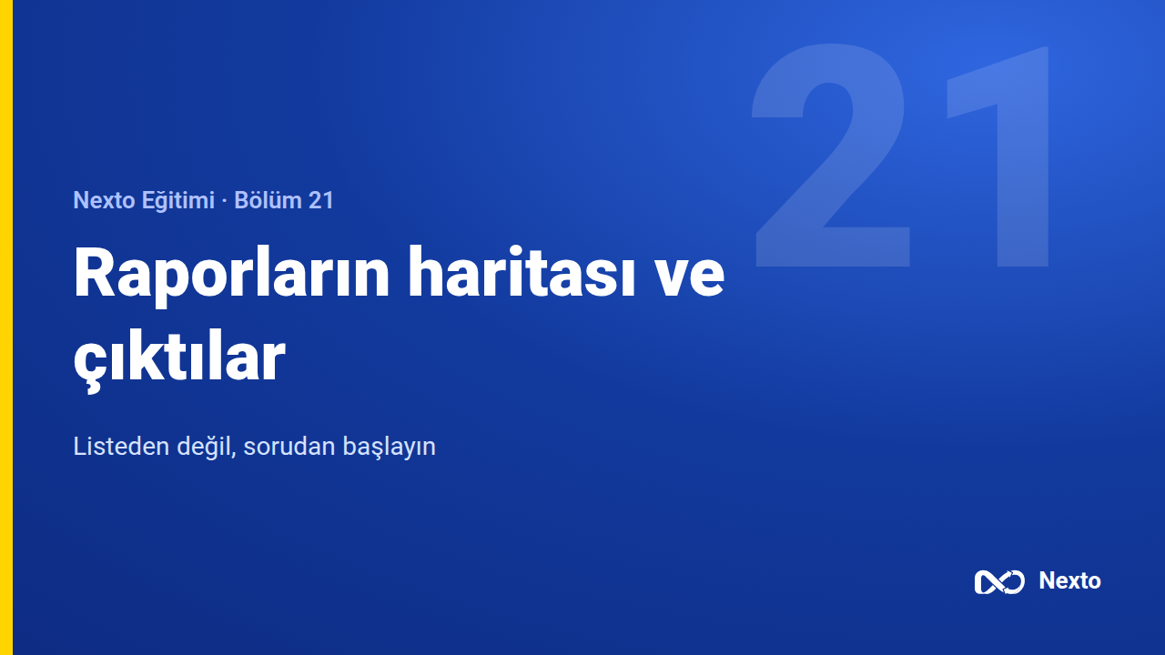Raporlar ve dışa aktarma haritası