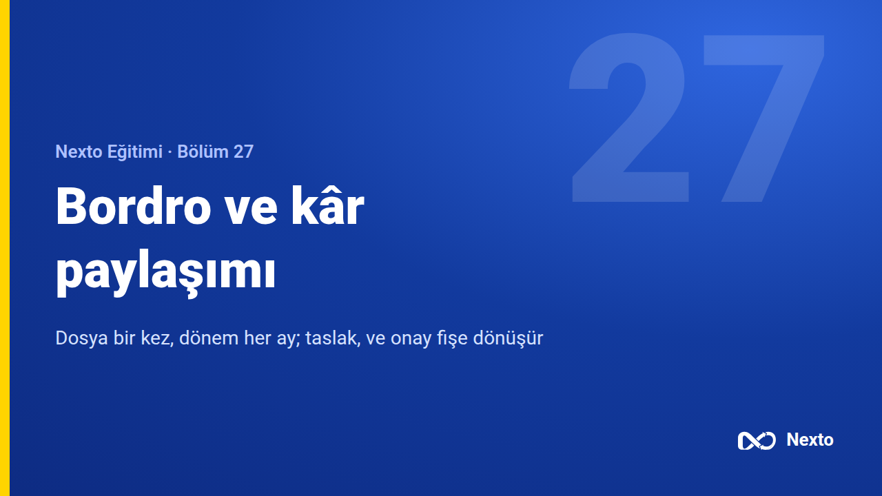 Bordro, komisyon ve ortaklar arasında kâr paylaşımı